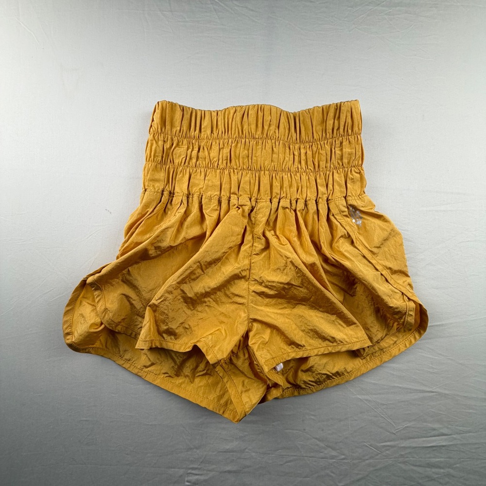 Free People FP‎ Movement The Way Home Shorts Yellow High Rise Running XS 0076
